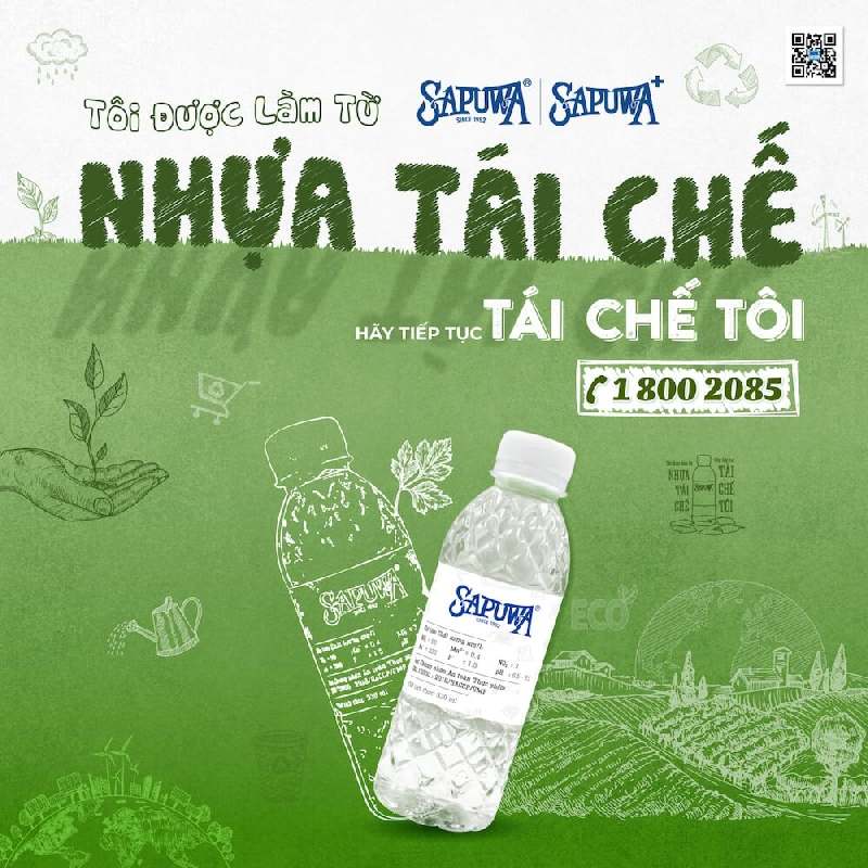 SAPUWA ra mắt chai tái chế: Nỗ lực vì môi trường và phát triển bền vững